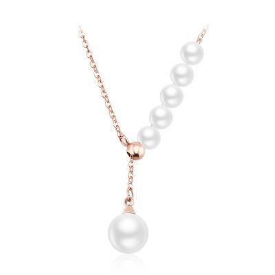 Single Pearl Necklace Imbalanced Chain
